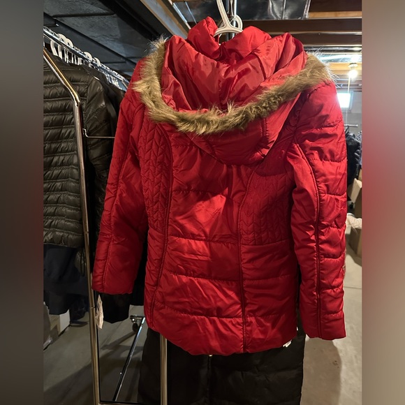 Red rampage faux fur collar jacket - Picture 2 of 4